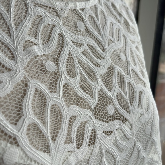 Elegant White Lace Mini Dress - Picture 3 of 8